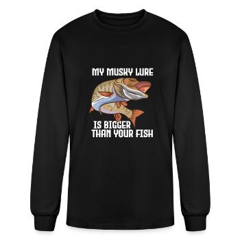 Musky Lure Joke For Fishermen - Men's Long Sleeve T-Shirt - black - Front