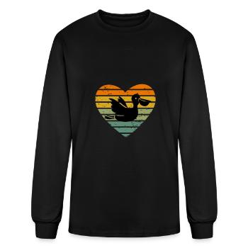 J’aime le pélican oiseau d’eau oiseau de mer - T-shirt à manches longues Homme - noir - Devant