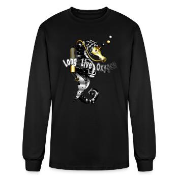 Art-Gil Seahorse 1 Long Live Oxygen - Men's Long Sleeve T-Shirt - black - Front