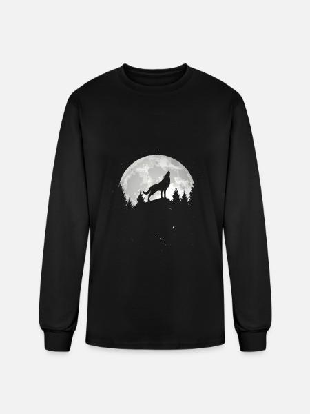 Howling Wolf - Men's Long Sleeve T-Shirt - black