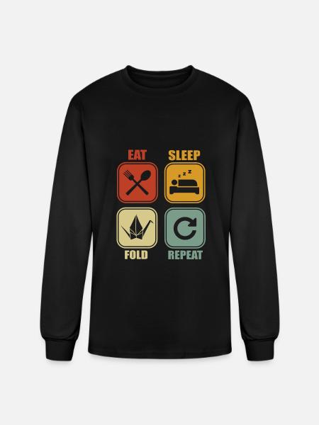 Origami Paper Fold - Men's Long Sleeve T-Shirt - black