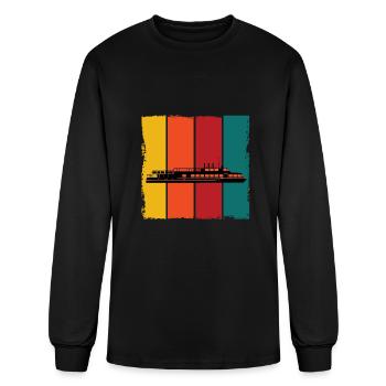 Retro Ferry Ship Seafarer - Men's Long Sleeve T-Shirt - black - Front
