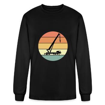 Retro Mobile Crane Design - Men's Long Sleeve T-Shirt - black - Front