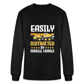 Funny Mobile Crane Operator - Men's Long Sleeve T-Shirt - black - Front