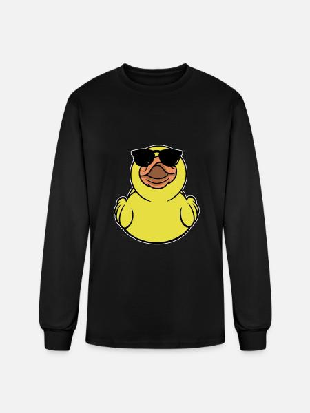 Rubber Duckie Duck With Sunglasses - Men's Long Sleeve T-Shirt - black