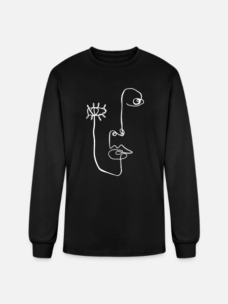 Face Line - Men's Long Sleeve T-Shirt - black