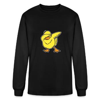 Cadeau d'amant d'oiseau aquatique Dabbing Duck Dab drôle - T-shirt à manches longues Homme - noir - Devant