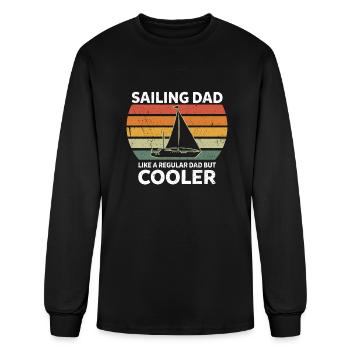 Retro Sailing Dad Like A Regular Dad But Cooler - Men's Long Sleeve T-Shirt - black - Front
