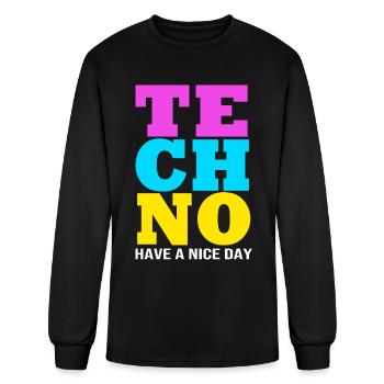 House Music Rave Edm Techno - Men's Long Sleeve T-Shirt - black - Front