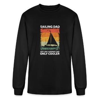 Vintage Sailing Dad Like A Normal Dad Only Cooler - Men's Long Sleeve T-Shirt - black - Front