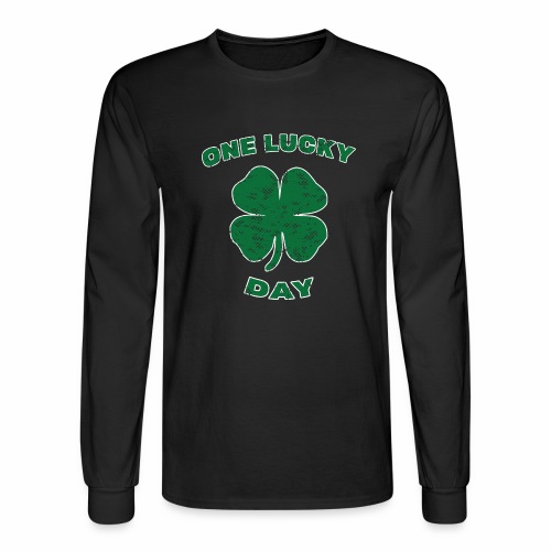 Lucky Day St Patrick Kids Green Clover Irish Gift. - Men's Long Sleeve T-Shirt