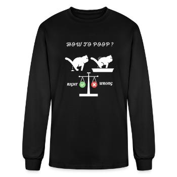 How To Poop - Men's Long Sleeve T-Shirt - black - Front