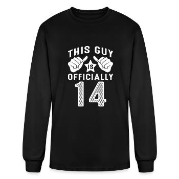 This Guy Is Officially 14 Years Old 14th Birthday - Men's Long Sleeve T-Shirt - black - Front