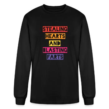 Stealing Hearts & Blasting Farts - Men's Long Sleeve T-Shirt - black - Front