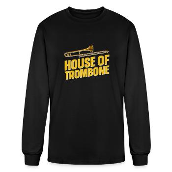 Trombone Trombonist Brass Instrument - Men's Long Sleeve T-Shirt - black - Front