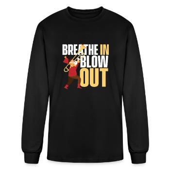 Trombone Trombonist Brass Instrument - Men's Long Sleeve T-Shirt - black - Front