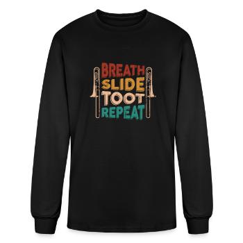 Trombone Trombonist Brass Instrument - Men's Long Sleeve T-Shirt - black - Front