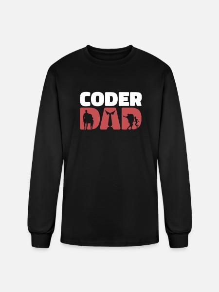 Programmer Coder Dad Coding - Men's Long Sleeve T-Shirt - black