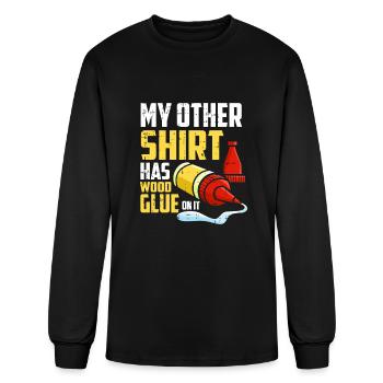 Wood Turning Glue - Men's Long Sleeve T-Shirt - black - Front
