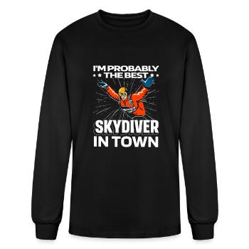 Skydiving Skydiver Funny - Men's Long Sleeve T-Shirt - black - Front