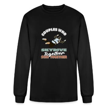 Skydiving Skydiver Couple - Men's Long Sleeve T-Shirt - black - Front