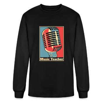 Music Teacher Poster - Men's Long Sleeve T-Shirt - black - Front
