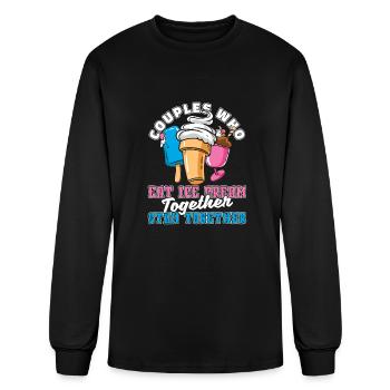 Ice Cream Scoop Couple - Men's Long Sleeve T-Shirt - black - Front