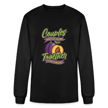 Plums Couple - Men's Long Sleeve T-Shirt - black - Front