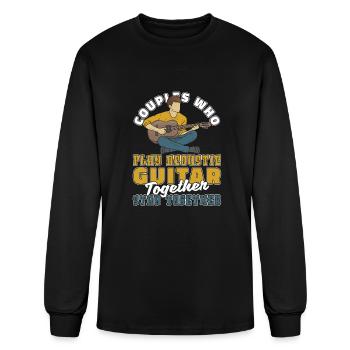 Acoustic Guitar Couple - Men's Long Sleeve T-Shirt - black - Front