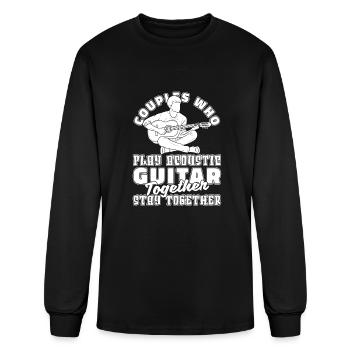 Acoustic Guitar Couple - Men's Long Sleeve T-Shirt - black - Front
