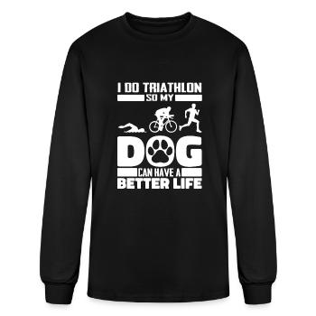 Triathlon Triathlete Dog - Men's Long Sleeve T-Shirt - black - Front