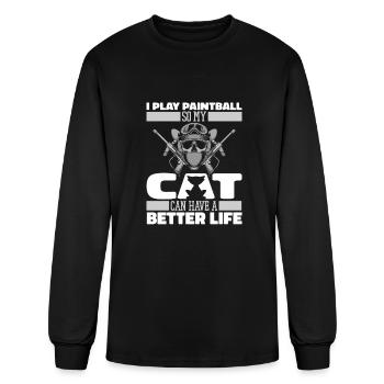 Paintball Cat - Men's Long Sleeve T-Shirt - black - Front