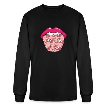 Skydiving Skydiver Tongue - Men's Long Sleeve T-Shirt - black - Front
