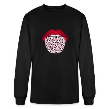 Soccer Tongue - Men's Long Sleeve T-Shirt - black - Front