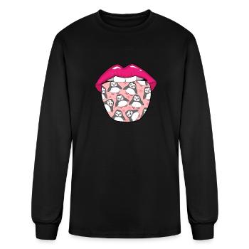 Penguin Tongue - Men's Long Sleeve T-Shirt - black - Front