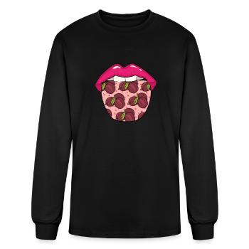 Plums Lips - Men's Long Sleeve T-Shirt - black - Front
