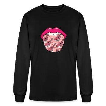 Acoustic Guitar Lips - Men's Long Sleeve T-Shirt - black - Front
