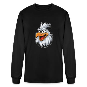 Chicken Hen Funny - Men's Long Sleeve T-Shirt - black - Front