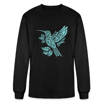 Hummingbird Tribal Hummingbird - Men's Long Sleeve T-Shirt - black - Front