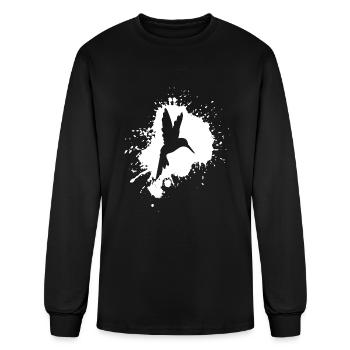 Hummingbird Watercolor Hummingbird - Men's Long Sleeve T-Shirt - black - Front