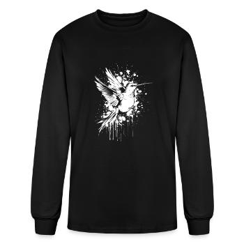 Hummingbird Watercolor Hummingbird - Men's Long Sleeve T-Shirt - black - Front