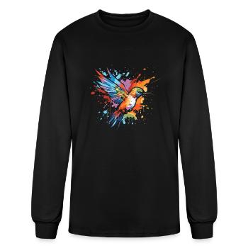Hummingbird Watercolor Hummingbird - Men's Long Sleeve T-Shirt - black - Front