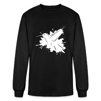 Hummingbird Watercolor Hummingbird - Men's Long Sleeve T-Shirt - black - Front