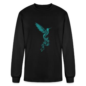 Hummingbird Tribal Hummingbird - Men's Long Sleeve T-Shirt - black - Front