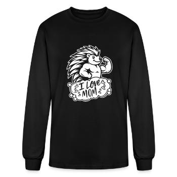 Porcupine I Love Mom - Men's Long Sleeve T-Shirt - black - Front