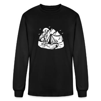 Hiking Hike Skeleton - Men's Long Sleeve T-Shirt - black - Front