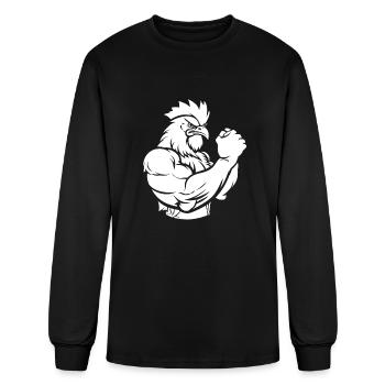 Chicken Hen Muscles - Men's Long Sleeve T-Shirt - black - Front