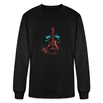 Acoustic Guitar - Men's Long Sleeve T-Shirt - black - Front