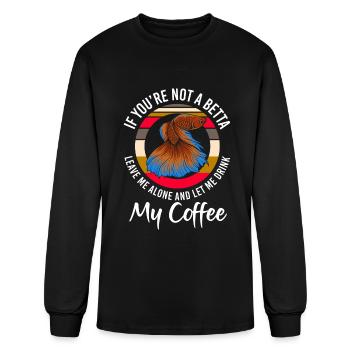 Fish Betta Ornamental Fish Aquatic - Men's Long Sleeve T-Shirt - black - Front