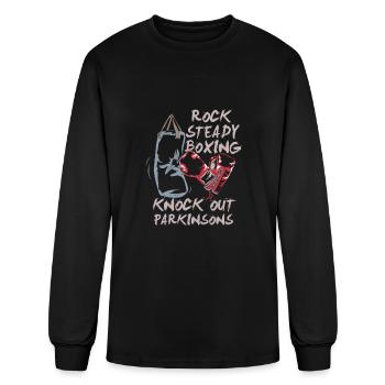 Rock Steady Boxing Knock Out Parkinsons Fighter - Men's Long Sleeve T-Shirt - black - Front